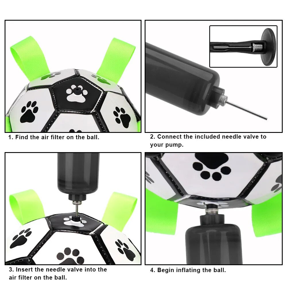 Interactive Pet Football Toys with Grab Tabs Dog Bite Chew Balls Pets Accessories Puppy Outdoor Training Soccer 15Cm