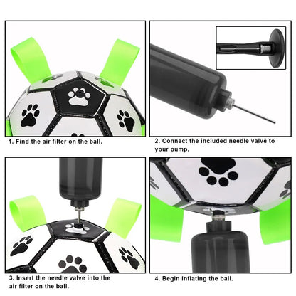 Interactive Pet Football Toys with Grab Tabs Dog Bite Chew Balls Pets Accessories Puppy Outdoor Training Soccer 15Cm