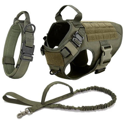 Large Dog Collar Military Dog Harness and Leash Set Pet Training Vest Tactical German Shepherd K9 Harnesses for Small Dogs