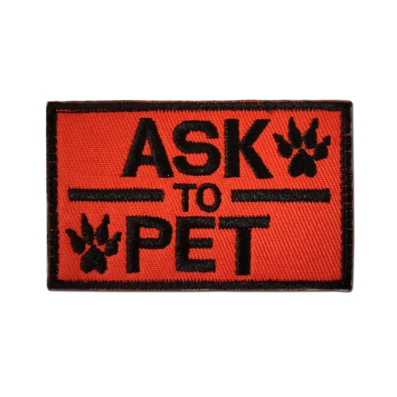 Service Dog Badge Do Not Pet Patch Pet Training Dog Strap Hook & Loop Badge Applique Backpacks Tactical Patch