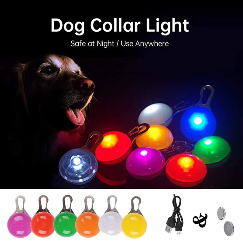 Led Dog Collar Pendant Rechargeable Pet Usb Luminous Collar Pendant Pet Flash Light Leash Accessorie Decoration Dog Necklace