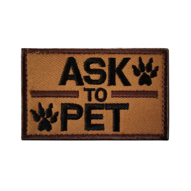 Service Dog Badge Do Not Pet Patch Pet Training Dog Strap Hook & Loop Badge Applique Backpacks Tactical Patch