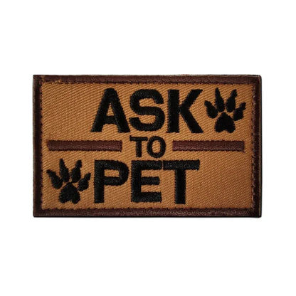 Service Dog Badge Do Not Pet Patch Pet Training Dog Strap Hook & Loop Badge Applique Backpacks Tactical Patch