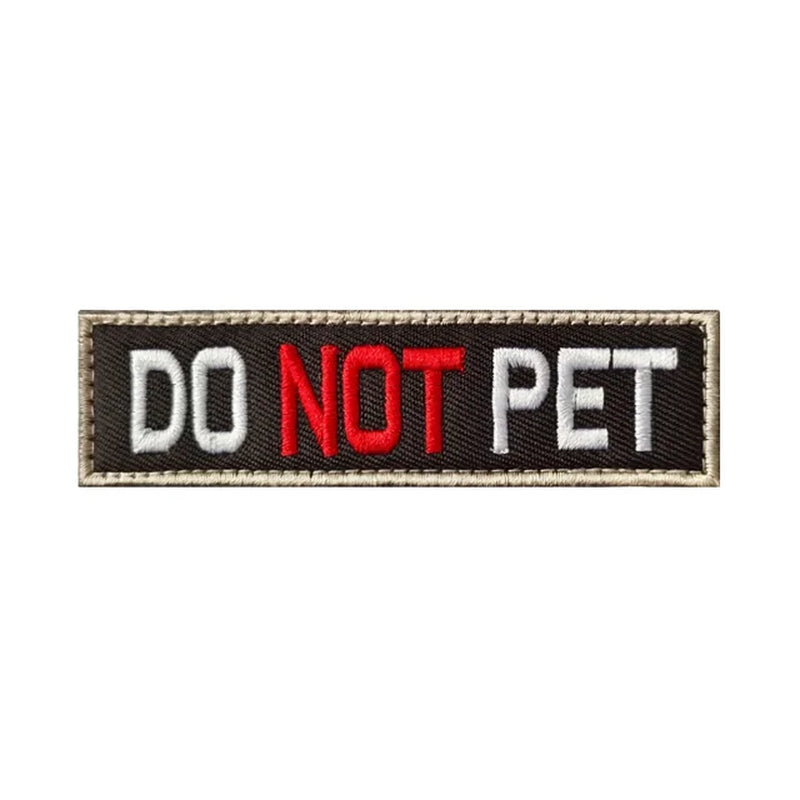 Service Dog Badge Do Not Pet Patch Pet Training Dog Strap Hook & Loop Badge Applique Backpacks Tactical Patch