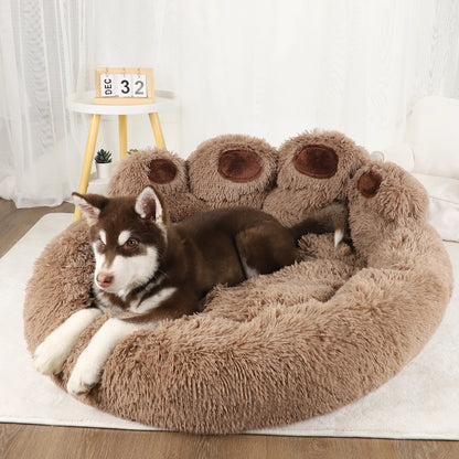 Fluffy Dog Bed Large Pet Products Dogs Beds Small Sofa Baskets Pets Kennel Mat Puppy Cats Supplies Basket Blanket Accessories