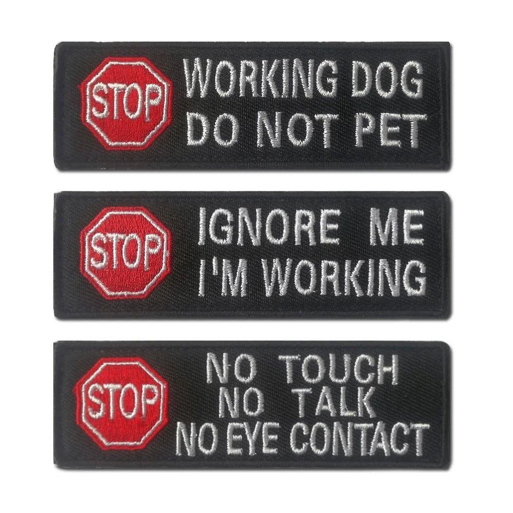 Service Dog Badge Do Not Pet Patch Pet Training Dog Strap Hook & Loop Badge Applique Backpacks Tactical Patch