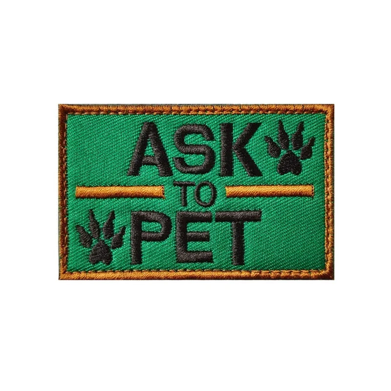 Service Dog Badge Do Not Pet Patch Pet Training Dog Strap Hook & Loop Badge Applique Backpacks Tactical Patch