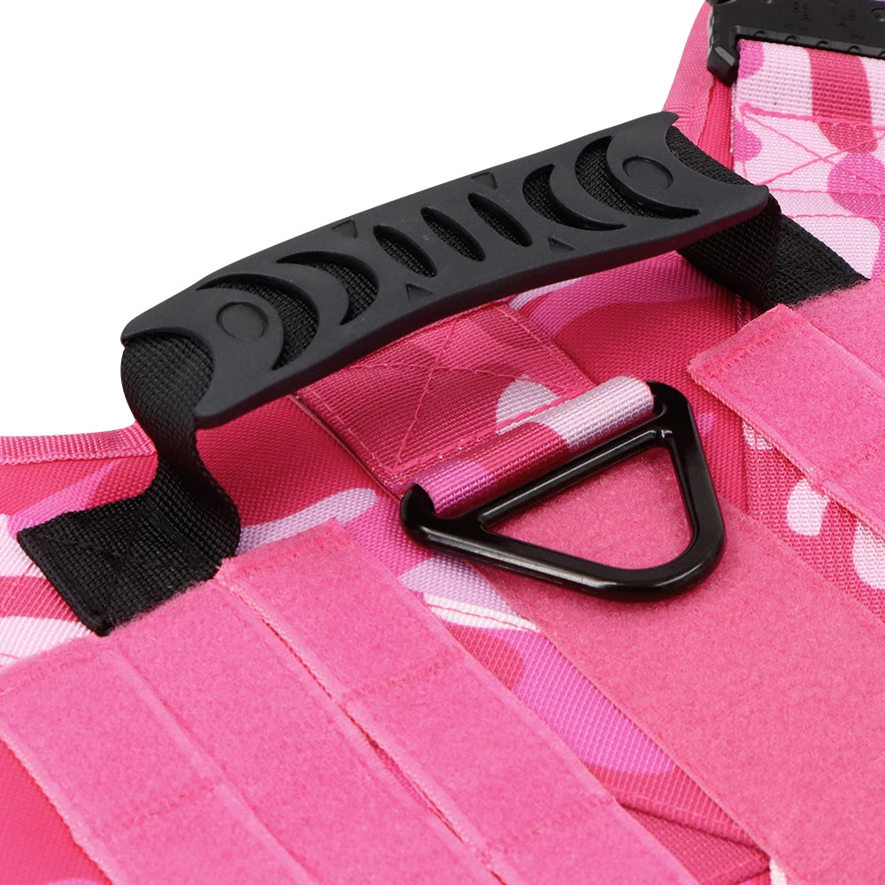 Pink Camo Tactical Dog Harness Pet German Shepherd Training Vest Dog Harness for All Breeds Dogs