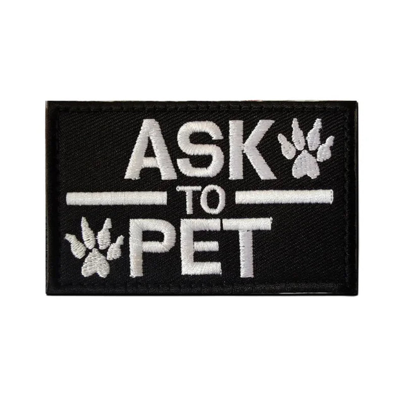 Service Dog Badge Do Not Pet Patch Pet Training Dog Strap Hook & Loop Badge Applique Backpacks Tactical Patch